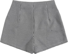 Load image into Gallery viewer, Black &amp; White Houndstooth Gold Button High Waist Shorts