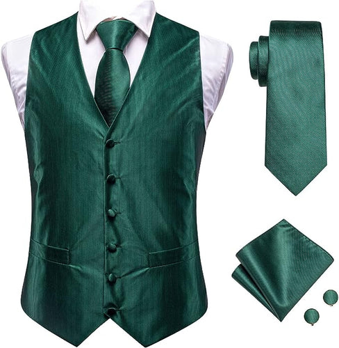 Men's Emerald Green Sleeveless Formal Vest
