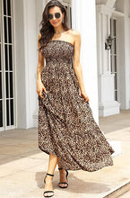 Load image into Gallery viewer, Boho Beach Strapless Floral Green Maxi Dress