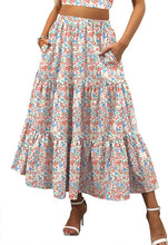 Load image into Gallery viewer, Summer Chic Pink Tiered Maxi Skirt