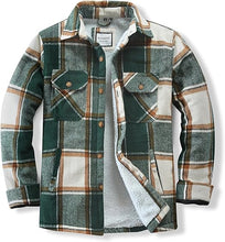 Load image into Gallery viewer, Men&#39;s Plaid Flannel Green Long Sleeve Shacket