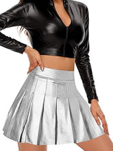 Load image into Gallery viewer, Metallic Pleated Tennis Skirt