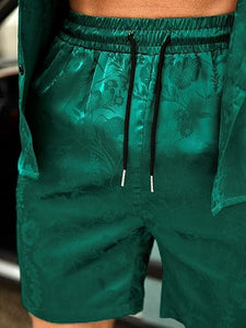 Men's Emerald Paisley Short Sleeve Shirt & Shorts Set