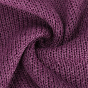 Men's Knit Purple V Neck Long Sleeve Pullover Sweater