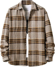 Load image into Gallery viewer, Men&#39;s Cotton Black Plaid Flannel Long Sleeve Shirt