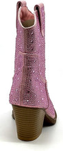 Load image into Gallery viewer, Rhinestone Studded Sequin Pink Rhinestone-01 Ankle Boots