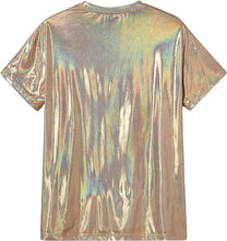 Load image into Gallery viewer, Gold Metallic Short Sleeve Shirt for Men &amp; Women