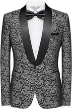 Load image into Gallery viewer, Men&#39;s Black/Bronze Tuxedo Shawl Collar Paisely 3pc Formal Suit