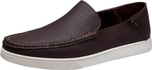 Load image into Gallery viewer, Men&#39;s Brown Casual Leather Slip On Loafer Shoes