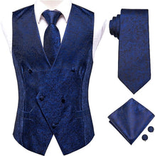 Load image into Gallery viewer, Men&#39;s Purple Paisley Sleeveless Formal Vest