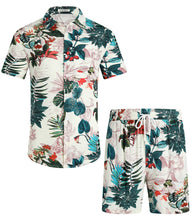 Load image into Gallery viewer, Casual Men&#39;s Blue Vacation Style Shirt &amp; Shorts Set