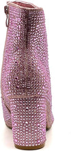 Load image into Gallery viewer, Rhinestone Studded Sequin Pink Rhinestone Ankle Boots