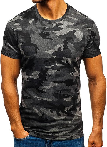 Men's Camouflage Grey/Black Short Sleeve T-Shirt