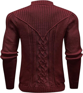 Men's Armour Grey Cable Knit Long Sleeve Sweater