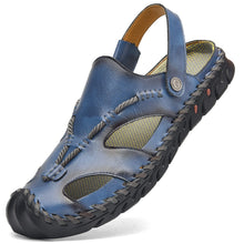 Load image into Gallery viewer, Blue Men&#39;s Leather Outdoor Stylish Summer Sandals
