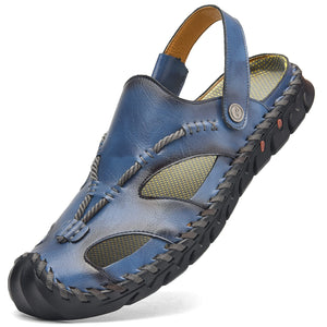Blue Men's Leather Outdoor Stylish Summer Sandals