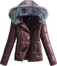 Load image into Gallery viewer, Luxurious Black Hooded Long Sleeve Puffer Faux Fur Hooded Coat