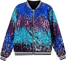 Load image into Gallery viewer, Men&#39;s Sequin Zip Up Pink-Gold Bomber Jacket