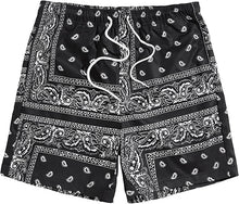 Load image into Gallery viewer, Men&#39;s Casual Drawstring Navy Blue Bandana Paisley Print Shorts