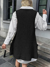 Load image into Gallery viewer, Black Houndstooth Knitted V Neck Sweater Dress