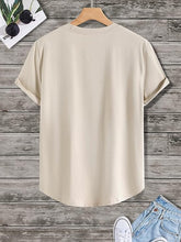 Load image into Gallery viewer, Men&#39;s Beige Dreamer Graphic Printed Short Sleeve T-Shirt