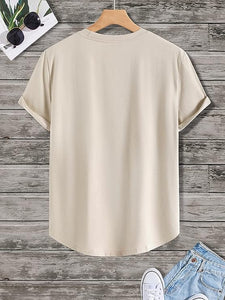 Men's Beige Dreamer Graphic Printed Short Sleeve T-Shirt