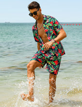 Load image into Gallery viewer, Casual Men&#39;s Blue Vacation Style Shirt &amp; Shorts Set