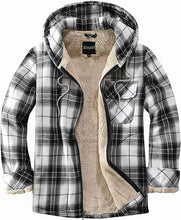 Load image into Gallery viewer, Men&#39;s Hooded Plaid Light Right Flannel Jacket