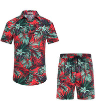 Load image into Gallery viewer, Casual Men&#39;s Blue Vacation Style Shirt &amp; Shorts Set