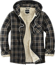 Load image into Gallery viewer, Men&#39;s Hooded Plaid Light Right Flannel Jacket