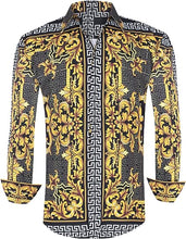 Load image into Gallery viewer, Men&#39;s Fashion Luxury Printed Gold Chain Long Sleeve Shirt