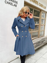 Load image into Gallery viewer, Chateaux Chic Grey Belted Double Breasted Wool Trench Coat