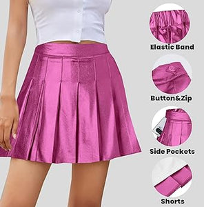 Metallic Pleated Tennis Skirt