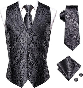 Men's Purple Paisley Sleeveless Formal Vest