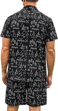 Load image into Gallery viewer, Men&#39;s Black Aztec Print Short Sleeve Summer Shorts Set