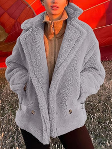 In Style Camel Sherpa Fleece Long Sleeve Jacket