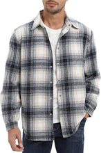 Load image into Gallery viewer, Men&#39;s Cotton Black Plaid Flannel Long Sleeve Shirt