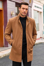 Load image into Gallery viewer, Men&#39;s Stand Collar Winter Brown Long Sleeve Coat