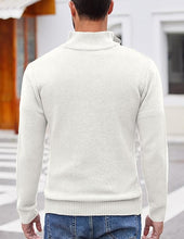 Load image into Gallery viewer, Men&#39;s Khaki Quarter Button Long Sleeve Sweater