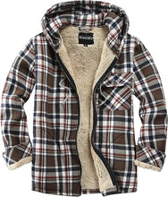 Load image into Gallery viewer, Men&#39;s Hooded Plaid Yellow Flannel Jacket