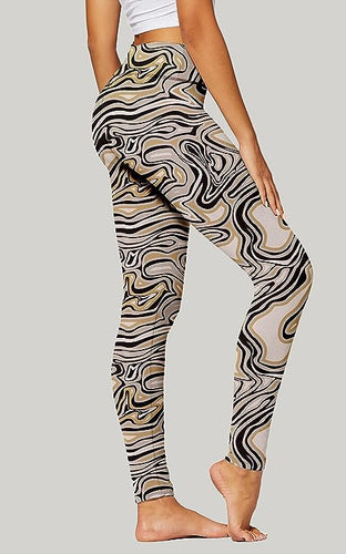 High Waist Mocha Fusion Printed Stretch Leggings