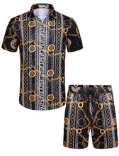 Load image into Gallery viewer, Casual Men&#39;s Blue Vacation Style Shirt &amp; Shorts Set