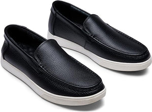 Men's Black Casual Leather Slip On Loafer Shoes