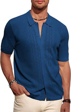 Load image into Gallery viewer, Men&#39;s Knit Breathable Short Sleeve Light BlueShirt