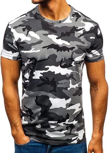 Men's Camouflage Grey/White Short Sleeve T-Shirt