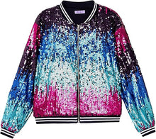 Load image into Gallery viewer, Men&#39;s Sequin Zip Up Pink-Gold Bomber Jacket