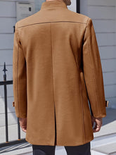 Load image into Gallery viewer, Men&#39;s Utility Style Brown Long Sleeve Single Breasted Trench Coat