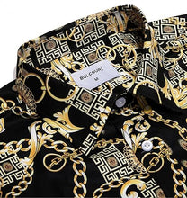 Load image into Gallery viewer, Men&#39;s Luxury Printed Black &amp; White Baroque Short Sleeve Shirt &amp; Shorts Set