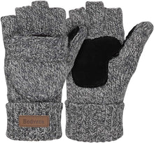 Load image into Gallery viewer, Soft Winter Knit Light Grey Fingerless Glove Mittens