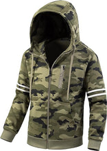 Load image into Gallery viewer, Men&#39;s Striped Camouflage Soft Fleece Sweatshirt Hoodie